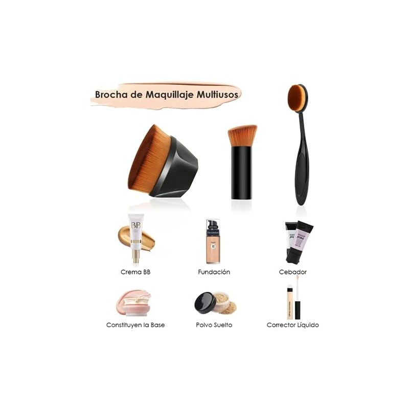 Set 4 Aplicadores Maquillaje Brochas Esponja Belleza Polvo Base Corrector