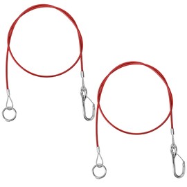 Pack of 2 Breakaway Ropes, Red, 1 Metre Brake Cable, Safety Rope for All Common Braked Trailers