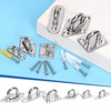 GLARKS 36pcs M8 Stainless Steel Pad Eye Plate Hook Kit,