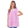 Ladies Check Design With Piping Tabard Apron Overalls Front Pocket