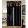 Chezmoi Collection Royale 4-Piece Jacquard Floral Window Curtain/Drape Set with