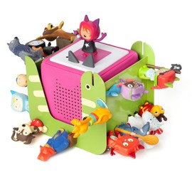 SAELICH Cute Snake Shelf, Creative Fully Metal for Tonie, Holds 20-30 Tonie' s Figures + Boxes, Toniebox Wall Storage Shelf for Children and Kids, with Charging Station