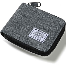 JEMINAL Casual Wallet, Short Zip Wallet, Youth, Men's, Women's, Tide Wallet, Gradient Color, Linen Wallet