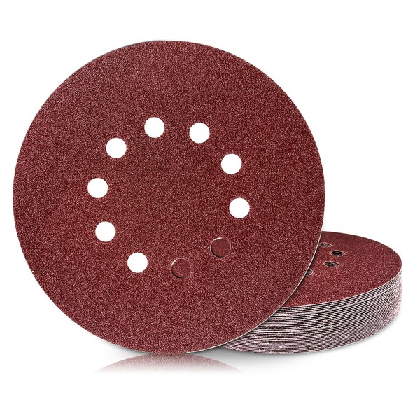 GEOGIEEW Pack of 30 225 mm Velcro Sandpaper, 80 Grit