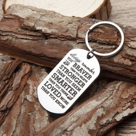 Inspirational Gifts for Women Him Her Encouragement Gifts for Girl Teens Girls Boys Women Men Engraved Keychain You are Braver Than You Believe Graduation Birthday Gift Christmas Stocking Stuffers