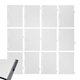 LOYELEY Divider Cards, A5 Index Cards, 12 Pages, 6 Holes, Index Dividers, Sheets, Made of Polypropylene, Waterproof and Durable, Compatible with Personal Organizers, Binder Notepads, Etc., Study