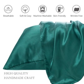 HandSun Silky Satin Pillowcase for Hair and Skin, 2 Pack Luxurious Satin Pillow Cases with Envelope Closure, Satin Pillow Shams Set of 2 Standard Size (20x26 Inches)