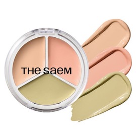The Saem Cover Perfection Triple Pot Concealer Glow 6g, 21N, 1 piece / 더샘 커버 퍼펙션 트리플 팟 컨실러 글로우 6g, 21N, 1개