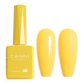CANNI Yellow Gel Nail Polish, 1Pcs Yellow Gel Polish Yellow Color Nail Polish Gel High Gloss Soak Off U V Gel Nail French Nail Manicure Salon DIY
