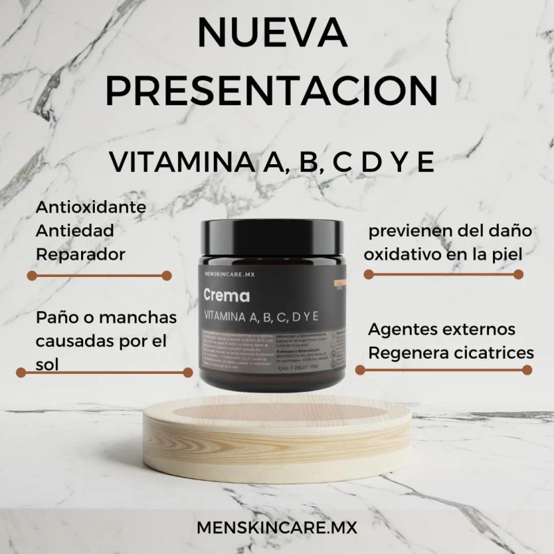 Crema Facial Multivitamínica Masculina Menskincare.mx 100g Almendras