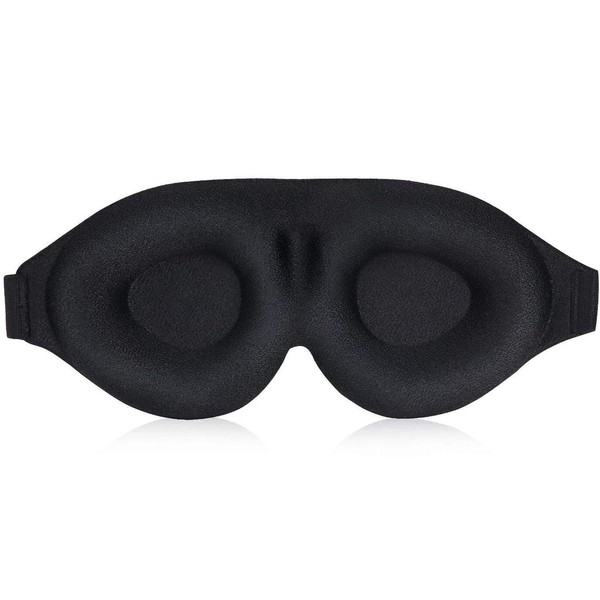 Alaska Bear Sleep Eye Mask for Men Women, 3D Contoured Cup Sleeping Mask & Blindfold with Ear Plug, Concave Molded Night Sleep Mask, Block Out Light, Soft Comfort Eye Shade Cover for Travel Yoga Nap, Black
