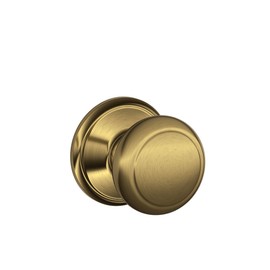 Schlage F10AND609 Andover Door Knob Hall & Closet Passage Handle, Antique Brass