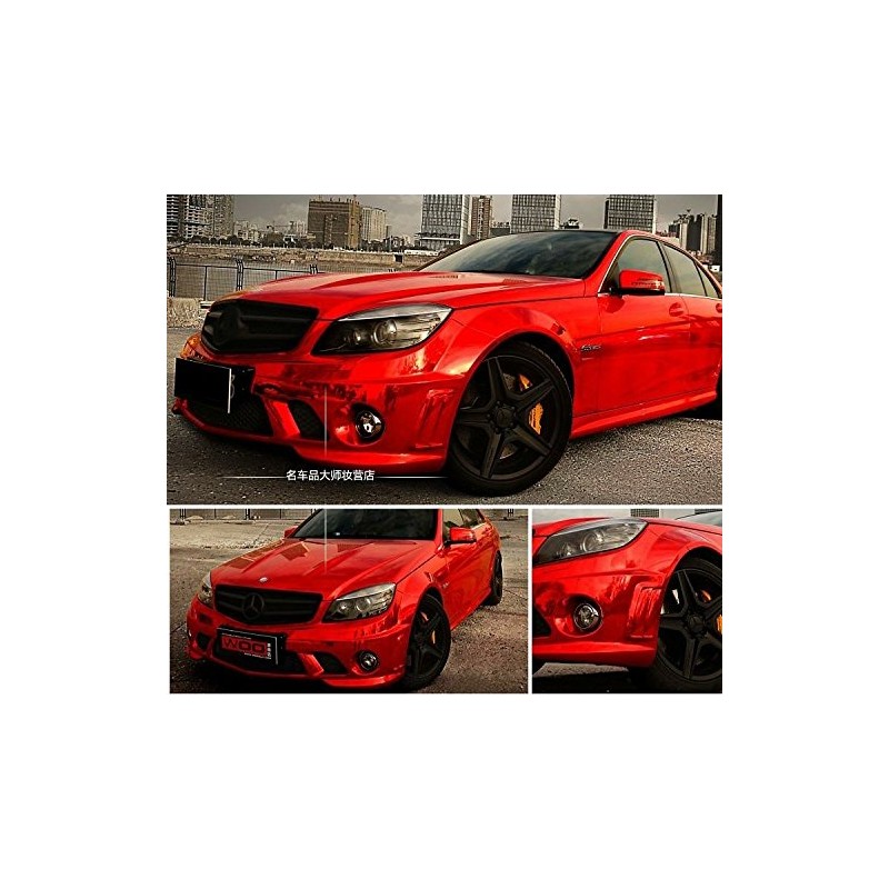 DIYAH High Gloss Red Chrome Mirror Vinyl Car Wrap Sticker