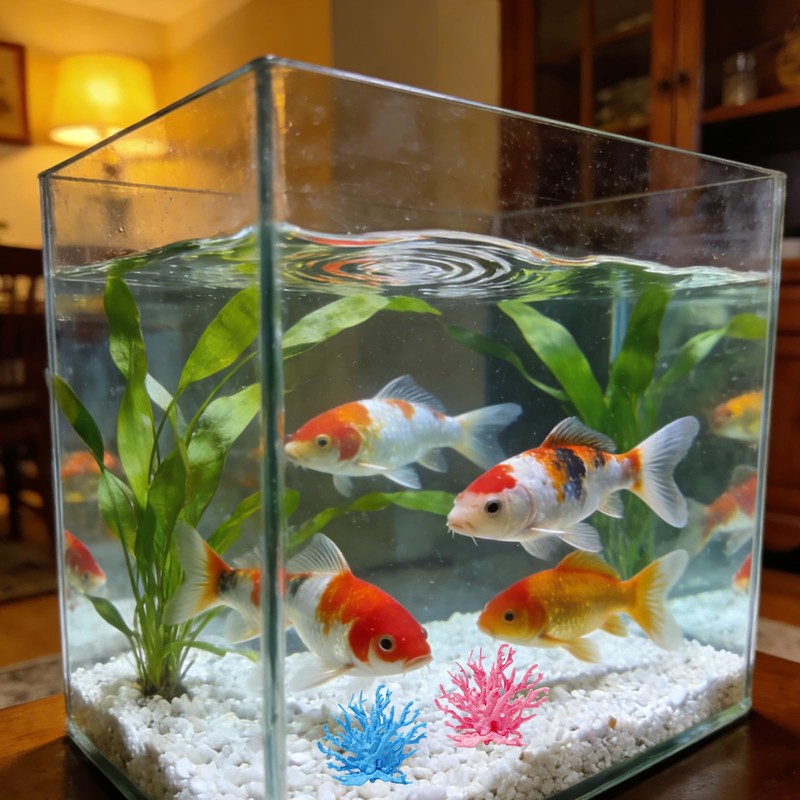 3 Pcs Aquarium Coral Reef Decor, Blue, White, Pink
