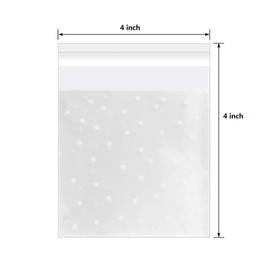 200 Pcs Self Adhesive Cookie Bags Cellophane Treat Bags Thank You Cookie Bags for Gift Giving with Stickers(4x4in)