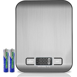 AMD Nexus Kitchen Scales Digital Electronic Coffee Weighing Scale for Cooking Baking High-Precision Food, Jewelry Weight Scales, LCD Display, Multifunctional, Tare Feature, Stainless Steel 5kg-AAA