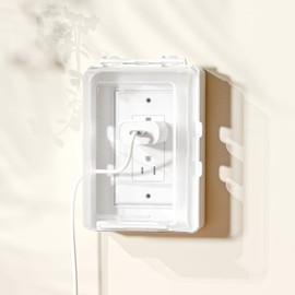 SAFELON 1Pcs Baby Proof Electrical Outlet Box Electrical Outlet Cover Baby Proof Box Plug Cover for Baby Safety (Clear-White)