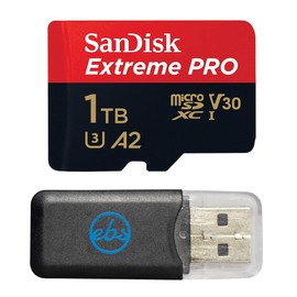 SanDisk MicroSD Card 1TB Extreme Pro Compatible with DJI Avata 2, Mini 4K Drones (SDSQXCD-1T00-GN6MA) V30 Card 200 MB/s - Bundle with 1 Everything But Stromboli MicroSDXC Card Reader