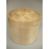 Set of 3 Bamboo Steamer Diameter 15 cm Robust Design