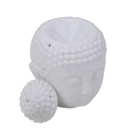 White Essential Oil Wax Ceramic Buddha Shaped Yoga Home Bedroom Garden Yard Ornament