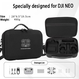 CERFFOOL Storage Case Box for DJI Neo Fly More Combo Waterproof Splashproof Splash Proof Scratch-Resistant Protective Drone Accessories, Dark Grey, Elegant