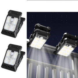 YZYOE 2 Pack LED Outdoor Solar Mini Clip Lights, Portable Lighting with Motion Sensor, Waterproof Solar Powered Courtyard Decorative Light,3 Modes Path Lamp.