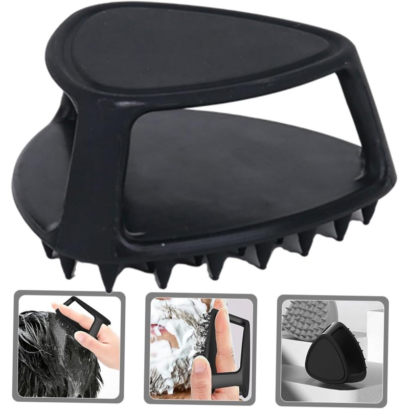 Cepillo Exfoliante Negra para Barba y Cuero Cabelludo de Silicona