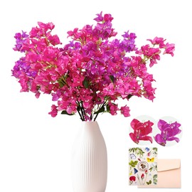 SNAIL GARDEN Artificial Flowers Bougainvillea Floral, 38" Long Stems Silk Fake Flowers Bright Color,Realistic Summer Flowers for Tall Vase Wedding Decoration Home Outdoor(Mixed Fuchsia Hot Pink)