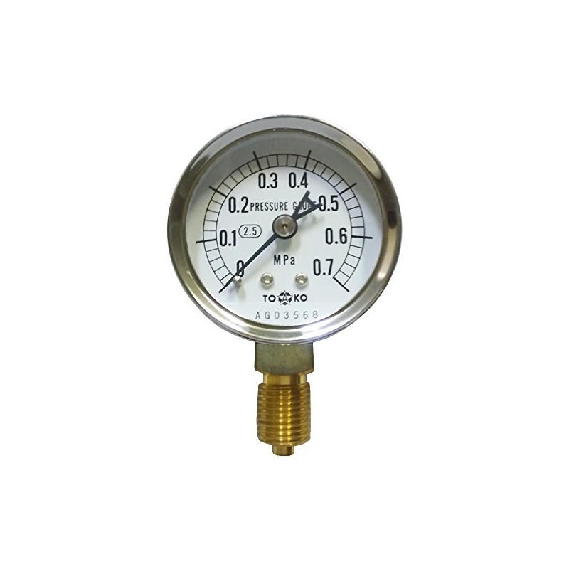 TOKO Pressure Gauge, Diameter 1.9 inches (50 mm), 0.1 MPa
