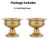 Metal Vases for Table Centerpieces, Hewory Gold Compote Pedestal Vase
