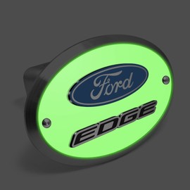 iPick Image Made for Ford Edge 3D Logo Night Glow Luminescent Oval Billet Aluminum 2 inch Tow Hitch Cover