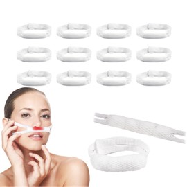 SPOKKI 12 PCS Elastic Nose Bandages, Nasal Bandage Mesh Bandages, Nose Surgery Elastic Bandage with Loops, Noses Bleed Stopper, Dressing Holder
