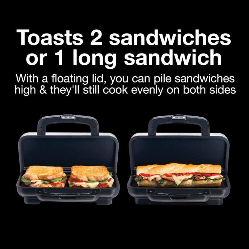 Proctor Silex Deluxe Hot Sandwich Maker With Easy-Clean Durable PFAS-Free