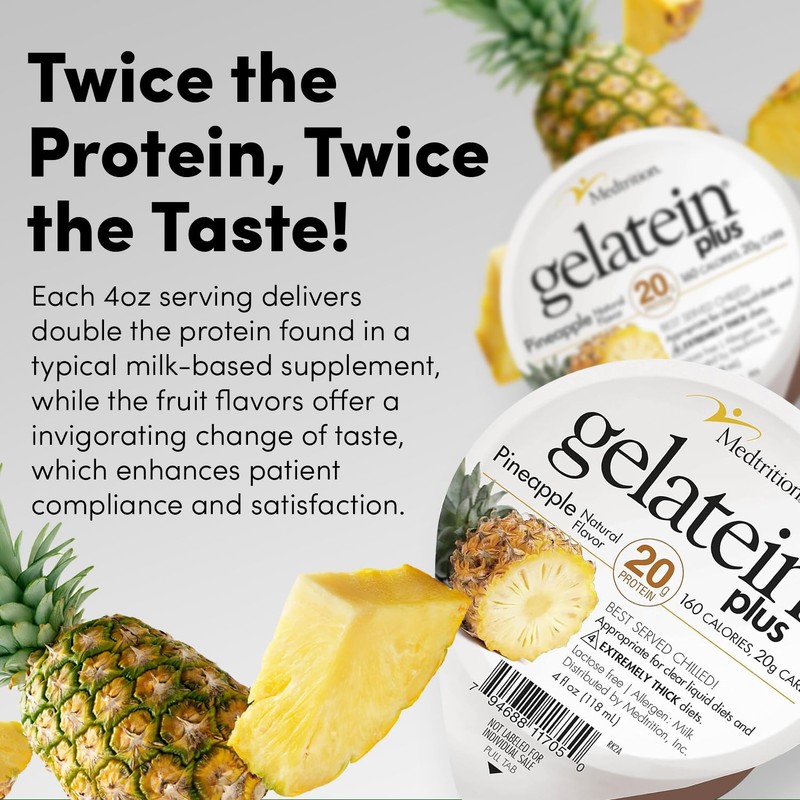 Gelatein Plus Pineapple: 20 Grams of Proteins. Ideal for Clear