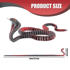 3D Printed Snake, 23 inch Realistic 3D Printed Animals Crystal Like Articulated Flexible Joints Snake Fidget Toy 3D Printed Cobra Executive Desk Toys for Gift Home Office Decor