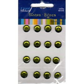 Mark Richards Elements Crystal Stickers 3809N Self-Adhesive Individual 16-Piece Round Rhinestones Crystal Stickers, 10mm, Olive