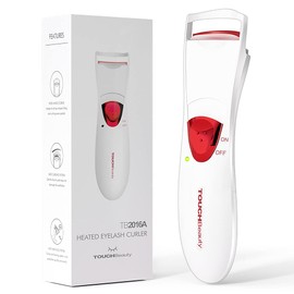 TOUCHBeauty Heated Eyelash Curler with Smart Temperature Control - 15s Quick Heat, Dual Layer Silicone for Clump-Free Curling, Long-Lasting Salon Curl (Works with Mascara)