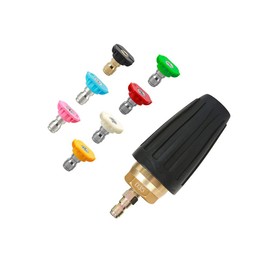 SEIWEI Pressure Washer Rotating Turbo Nozzle 4000PSI with 5 Nozzle Tips Kit 1/4 Inch Quick Connect Quick Coupling