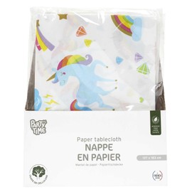 PARTY TIME EA10215, Table Cloth in Paper Unicorn 137 x 183 cm, Accessories for Party and Event, Birthday, Celebration, Decoration, Practical Format 183 x 137 cm, Unicorn Pattern Popular