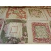 UNBRANDED UPHOLSTERY FABRIC sold bty CREAM w/ PATCHWORK GREENS PINKS