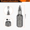 HARFINGTON 5pcs PZ1 Screwdriver Bit 1/4" Hex Shank 25mm/1" Length