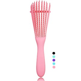 Cepillo para desenredante fácilmente Cabello Rizado Cepillo,Peine de Pulpo plastico,Minimiza Dolor y Daños,Desenreda Todo Tipo de Cabello,Exfoliando Tu Cuero Cabelludo,Hacer que Cabello Lmpio y Suave (Rosa)