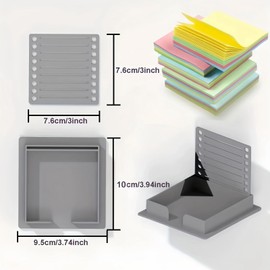 Sticky Note Stencil,Sticky Note Hold/er with Stencil,Sticky No/te Line Stenc/il and Hold/er,Sticky N/ote TEM/Plate Storage Box,Sti/CKY Note Organizer Dispenser,Post It Note to Do List St/encil(Grey)