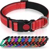 Taglory Reflective Nylon Dog Collar with Safety Buckle, Adjustable Pet