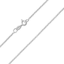 Designer Inspirations Boutique 22" Inch Sterling Silver 1.3 mm Thick Round Belcher/Rolo Chain Necklace for Women Men Unisex - Fine Silver Chain - Weight: 1.7 Grams
