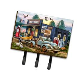 Caroline's Treasures PTW2065TH68 Early Bird Catches the Fish Bait Shop Leash or Key Holder, Wall Hooks, Key Hooks Holder, Coat Rack Wall Mount, Coat Hooks, Hooks for Hanging Keys, Towels, Aprons, Leas