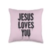 Jesus Loves You Christian Inspirational Message Throw Pillow