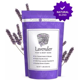 Purely Northwest Remoje Para Pies Con Lavanda Y Sal De Epsom, Deja Los Pies Y