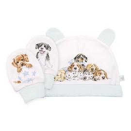 Wrendale Designs by Hannah Dale Little Paws' Dog Newborn Hat and Mitten Set