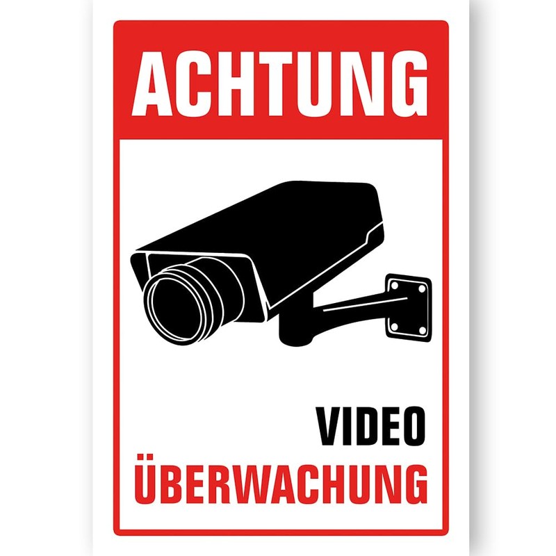 Videoüberwachung Sign, 20 x 30 cm, 3 mm Thick Hard